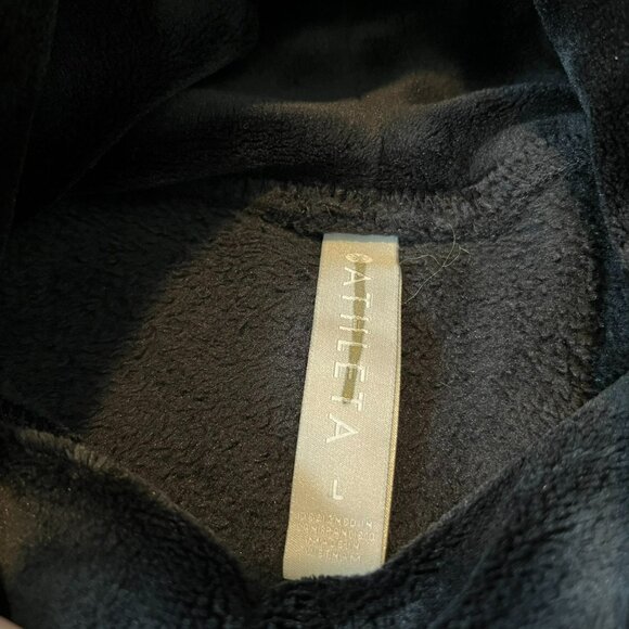 Athleta Double Cozy Karma Funnel Neck Sweatshirt, Black, Size Large - Picture 5 of 7
